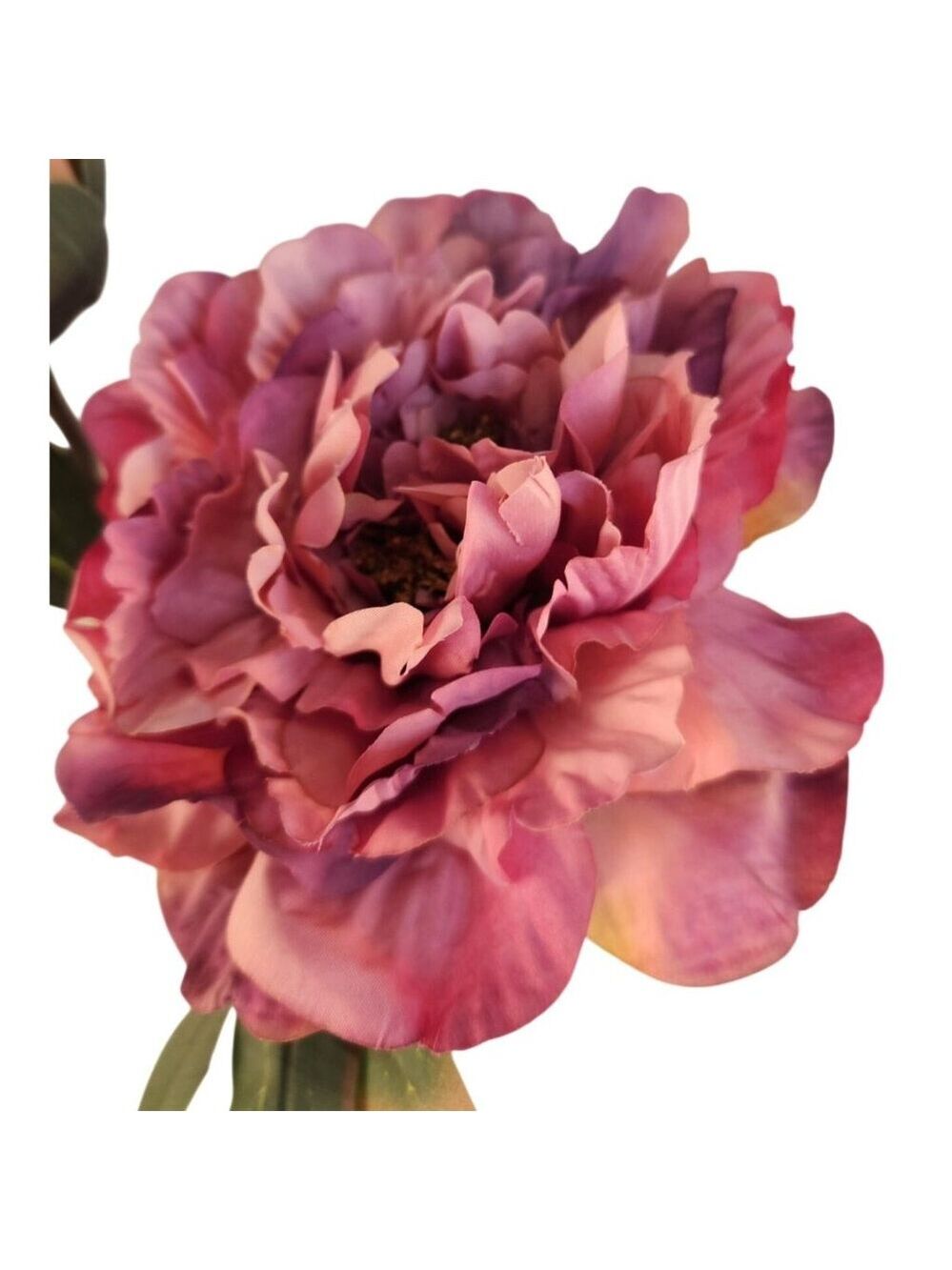 Lavender Wine Faux Peony Stem 18 Inch Wedding Artificial Silk Flower - Picture 7 of 10